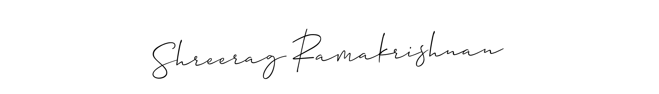 Make a beautiful signature design for name Shreerag Ramakrishnan. With this signature (Allison_Script) style, you can create a handwritten signature for free. Shreerag Ramakrishnan signature style 2 images and pictures png