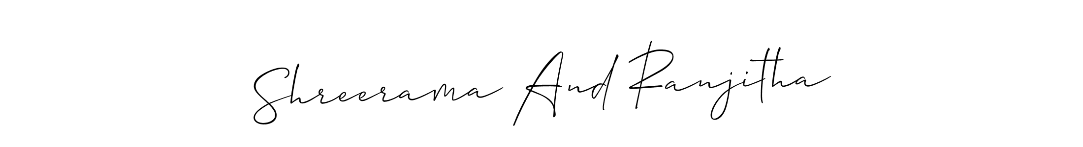 Use a signature maker to create a handwritten signature online. With this signature software, you can design (Allison_Script) your own signature for name Shreerama And Ranjitha. Shreerama And Ranjitha signature style 2 images and pictures png