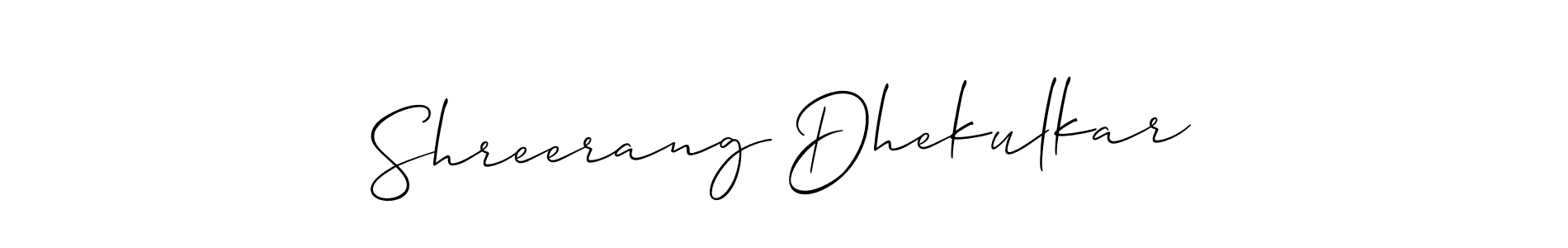 How to Draw Shreerang Dhekulkar signature style? Allison_Script is a latest design signature styles for name Shreerang Dhekulkar. Shreerang Dhekulkar signature style 2 images and pictures png