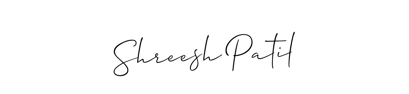 Also You can easily find your signature by using the search form. We will create Shreesh Patil name handwritten signature images for you free of cost using Allison_Script sign style. Shreesh Patil signature style 2 images and pictures png