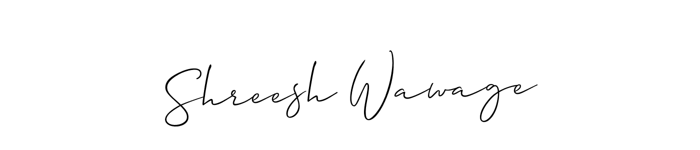 How to Draw Shreesh Wawage signature style? Allison_Script is a latest design signature styles for name Shreesh Wawage. Shreesh Wawage signature style 2 images and pictures png