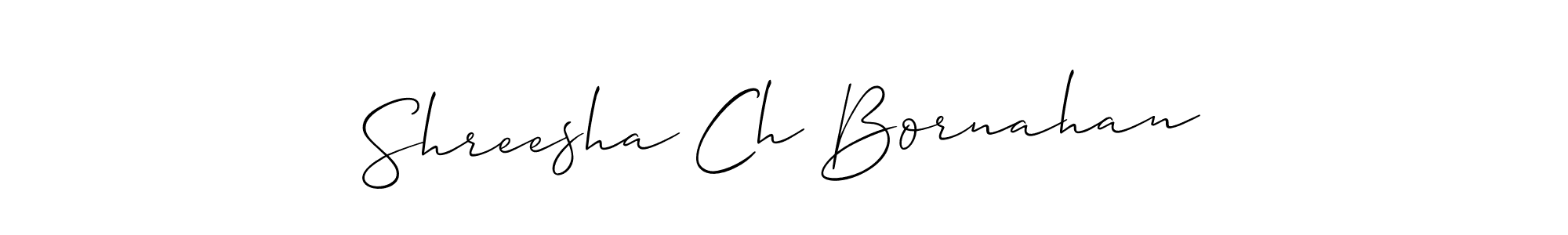 Similarly Allison_Script is the best handwritten signature design. Signature creator online .You can use it as an online autograph creator for name Shreesha Ch Bornahan. Shreesha Ch Bornahan signature style 2 images and pictures png