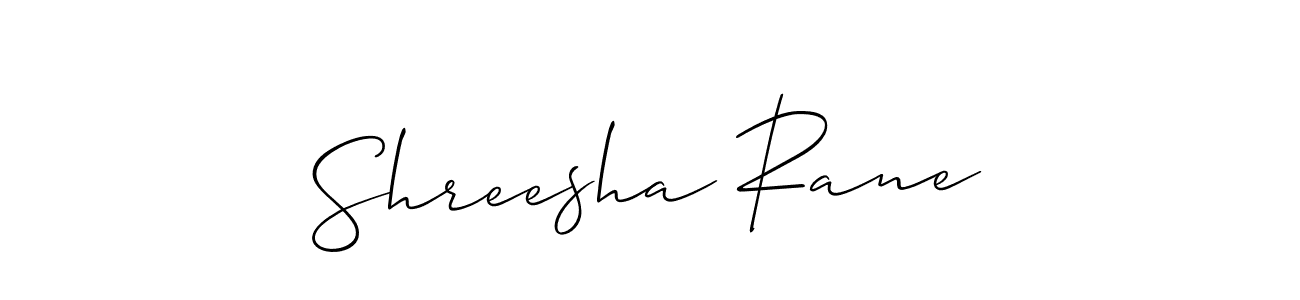 Design your own signature with our free online signature maker. With this signature software, you can create a handwritten (Allison_Script) signature for name Shreesha Rane. Shreesha Rane signature style 2 images and pictures png