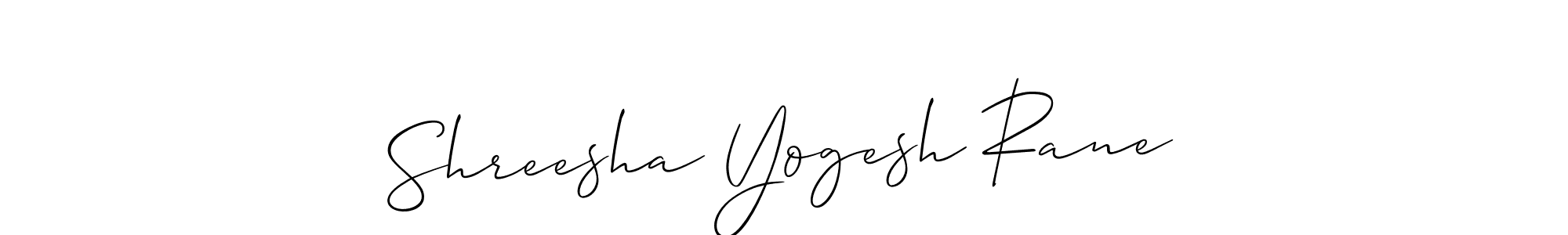 Allison_Script is a professional signature style that is perfect for those who want to add a touch of class to their signature. It is also a great choice for those who want to make their signature more unique. Get Shreesha Yogesh Rane name to fancy signature for free. Shreesha Yogesh Rane signature style 2 images and pictures png