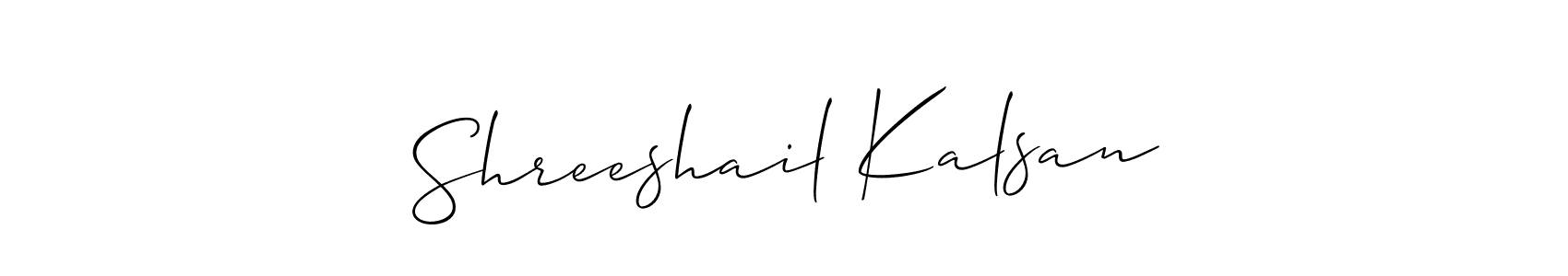 Create a beautiful signature design for name Shreeshail Kalsan. With this signature (Allison_Script) fonts, you can make a handwritten signature for free. Shreeshail Kalsan signature style 2 images and pictures png