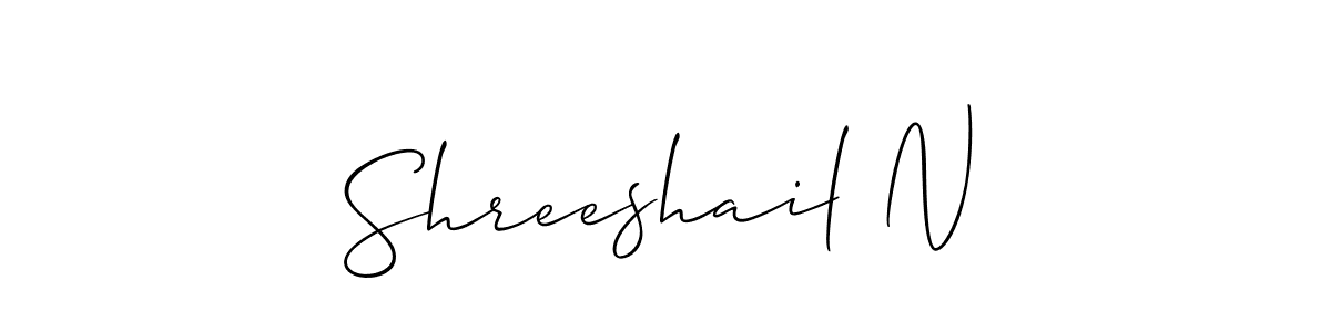 You should practise on your own different ways (Allison_Script) to write your name (Shreeshail N) in signature. don't let someone else do it for you. Shreeshail N signature style 2 images and pictures png