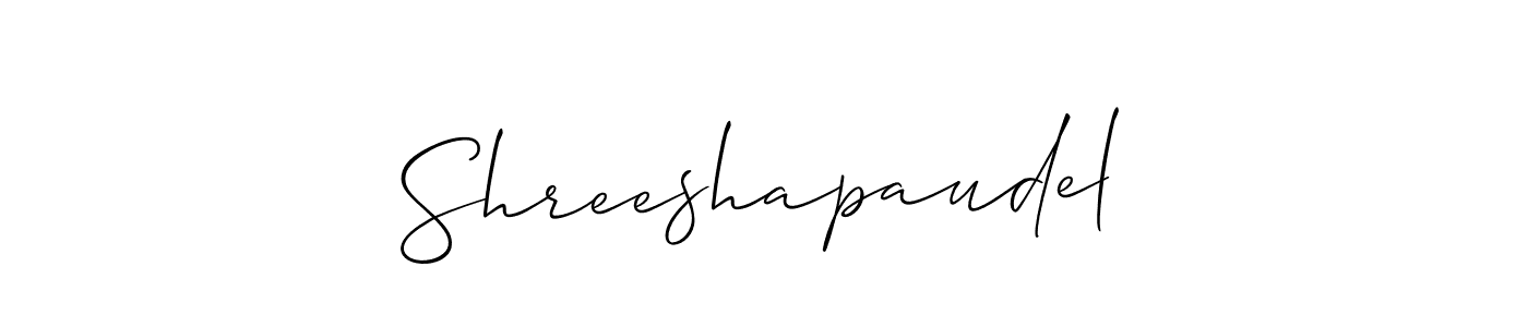 Use a signature maker to create a handwritten signature online. With this signature software, you can design (Allison_Script) your own signature for name Shreeshapaudel. Shreeshapaudel signature style 2 images and pictures png
