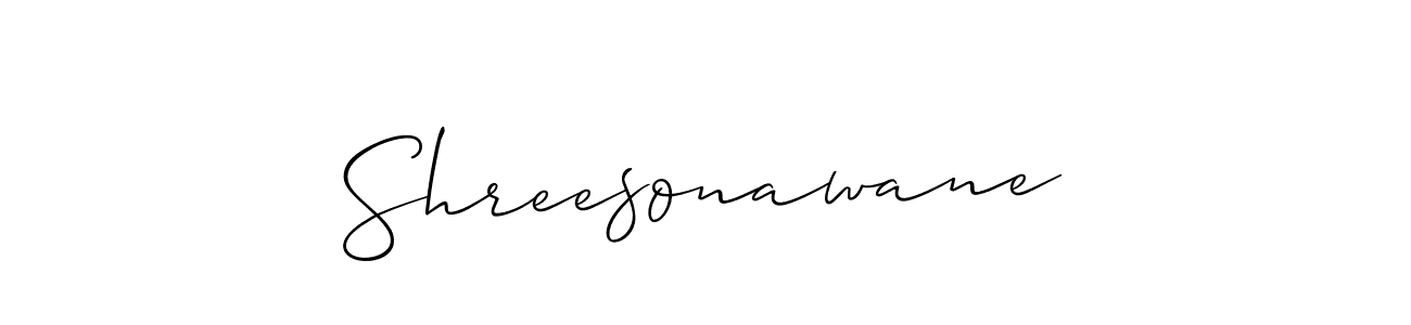 Make a beautiful signature design for name Shreesonawane. With this signature (Allison_Script) style, you can create a handwritten signature for free. Shreesonawane signature style 2 images and pictures png