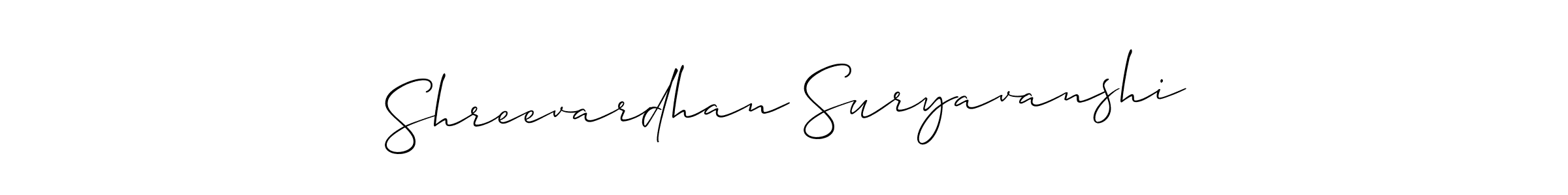 The best way (Allison_Script) to make a short signature is to pick only two or three words in your name. The name Shreevardhan Suryavanshi include a total of six letters. For converting this name. Shreevardhan Suryavanshi signature style 2 images and pictures png