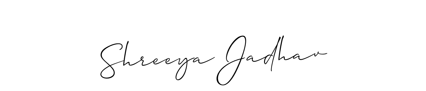 How to make Shreeya Jadhav name signature. Use Allison_Script style for creating short signs online. This is the latest handwritten sign. Shreeya Jadhav signature style 2 images and pictures png