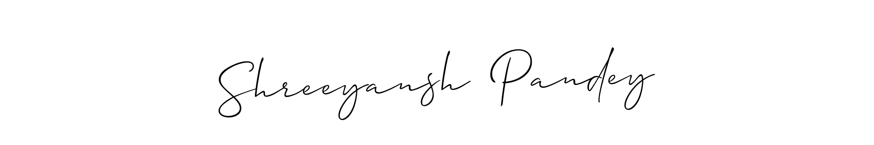 Use a signature maker to create a handwritten signature online. With this signature software, you can design (Allison_Script) your own signature for name Shreeyansh  Pandey. Shreeyansh  Pandey signature style 2 images and pictures png