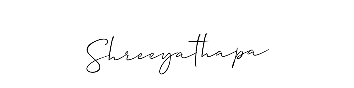 Make a beautiful signature design for name Shreeyathapa. With this signature (Allison_Script) style, you can create a handwritten signature for free. Shreeyathapa signature style 2 images and pictures png