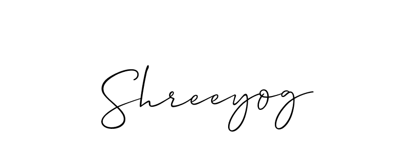 Allison_Script is a professional signature style that is perfect for those who want to add a touch of class to their signature. It is also a great choice for those who want to make their signature more unique. Get Shreeyog name to fancy signature for free. Shreeyog signature style 2 images and pictures png