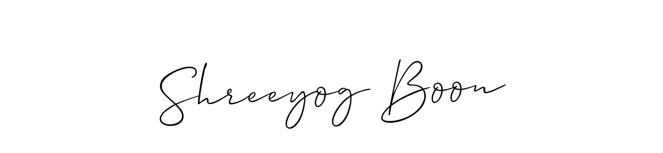 How to Draw Shreeyog Boon signature style? Allison_Script is a latest design signature styles for name Shreeyog Boon. Shreeyog Boon signature style 2 images and pictures png
