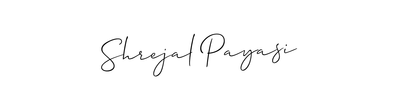 Similarly Allison_Script is the best handwritten signature design. Signature creator online .You can use it as an online autograph creator for name Shrejal Payasi. Shrejal Payasi signature style 2 images and pictures png