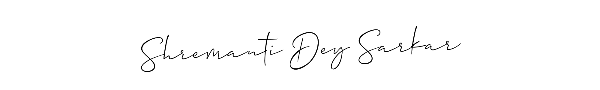 How to make Shremanti Dey Sarkar signature? Allison_Script is a professional autograph style. Create handwritten signature for Shremanti Dey Sarkar name. Shremanti Dey Sarkar signature style 2 images and pictures png