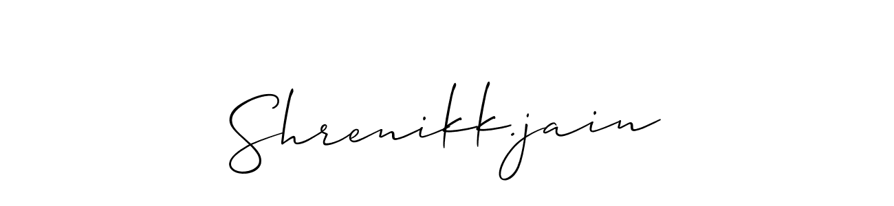 Also we have Shrenikk.jain name is the best signature style. Create professional handwritten signature collection using Allison_Script autograph style. Shrenikk.jain signature style 2 images and pictures png