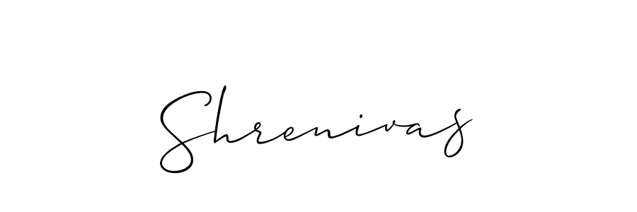 Use a signature maker to create a handwritten signature online. With this signature software, you can design (Allison_Script) your own signature for name Shrenivas. Shrenivas signature style 2 images and pictures png