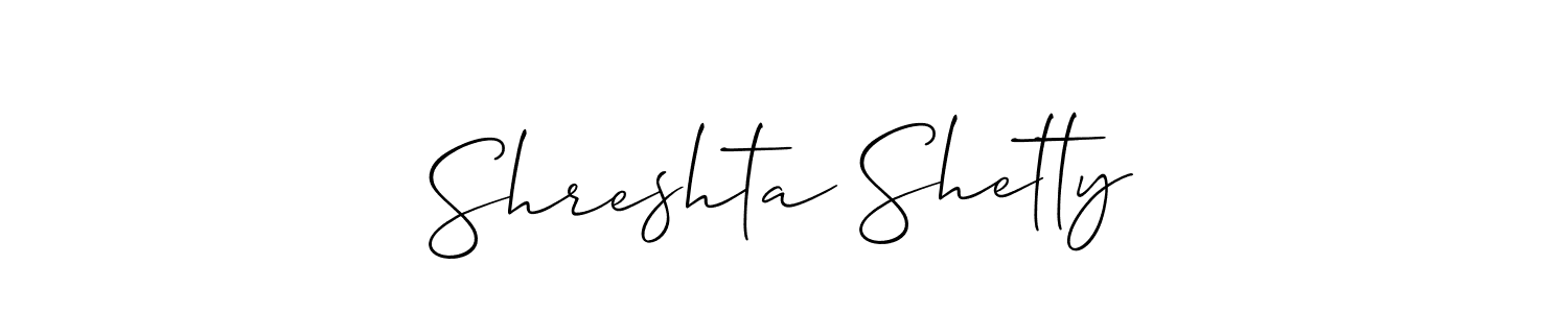 How to Draw Shreshta Shetty signature style? Allison_Script is a latest design signature styles for name Shreshta Shetty. Shreshta Shetty signature style 2 images and pictures png