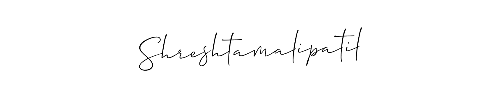 Make a beautiful signature design for name Shreshtamalipatil. With this signature (Allison_Script) style, you can create a handwritten signature for free. Shreshtamalipatil signature style 2 images and pictures png