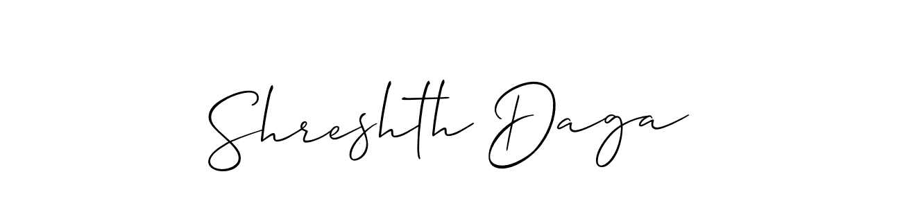 You should practise on your own different ways (Allison_Script) to write your name (Shreshth Daga) in signature. don't let someone else do it for you. Shreshth Daga signature style 2 images and pictures png