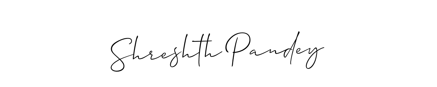 Allison_Script is a professional signature style that is perfect for those who want to add a touch of class to their signature. It is also a great choice for those who want to make their signature more unique. Get Shreshth Pandey name to fancy signature for free. Shreshth Pandey signature style 2 images and pictures png