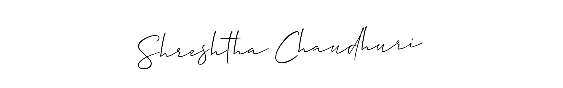 Create a beautiful signature design for name Shreshtha Chaudhuri. With this signature (Allison_Script) fonts, you can make a handwritten signature for free. Shreshtha Chaudhuri signature style 2 images and pictures png