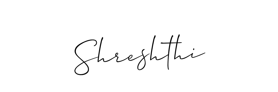 Make a short Shreshthi signature style. Manage your documents anywhere anytime using Allison_Script. Create and add eSignatures, submit forms, share and send files easily. Shreshthi signature style 2 images and pictures png