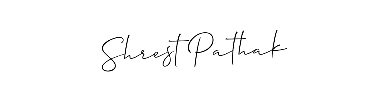 Make a short Shrest Pathak signature style. Manage your documents anywhere anytime using Allison_Script. Create and add eSignatures, submit forms, share and send files easily. Shrest Pathak signature style 2 images and pictures png