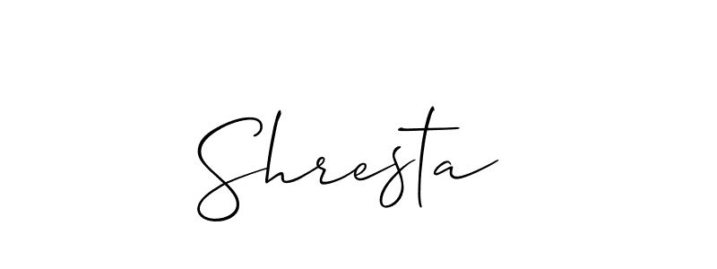 How to make Shresta  name signature. Use Allison_Script style for creating short signs online. This is the latest handwritten sign. Shresta  signature style 2 images and pictures png