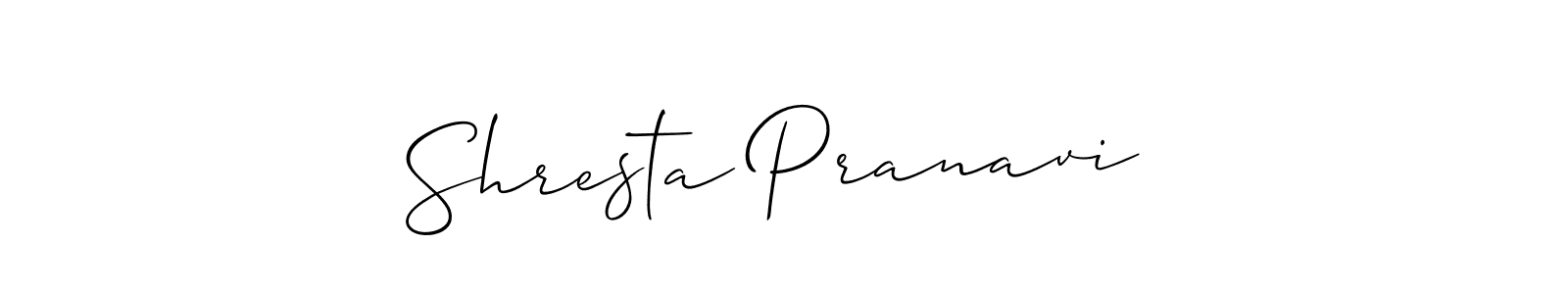 if you are searching for the best signature style for your name Shresta Pranavi . so please give up your signature search. here we have designed multiple signature styles  using Allison_Script. Shresta Pranavi  signature style 2 images and pictures png