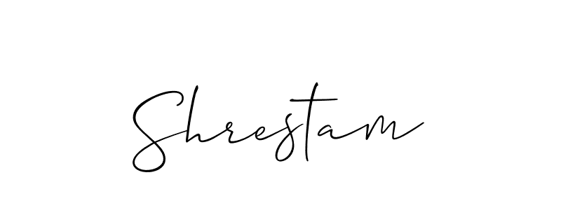 Create a beautiful signature design for name Shrestam. With this signature (Allison_Script) fonts, you can make a handwritten signature for free. Shrestam signature style 2 images and pictures png