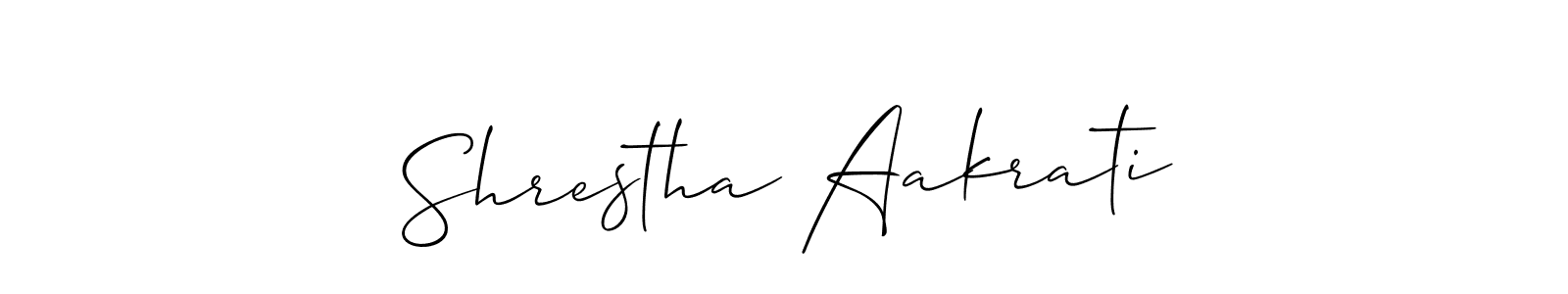 It looks lik you need a new signature style for name Shrestha Aakrati. Design unique handwritten (Allison_Script) signature with our free signature maker in just a few clicks. Shrestha Aakrati signature style 2 images and pictures png