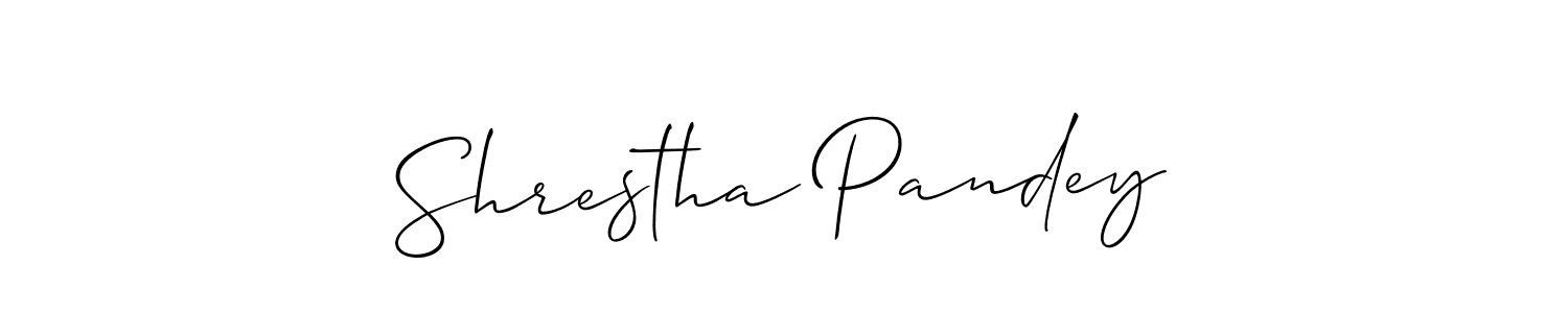Make a beautiful signature design for name Shrestha Pandey. With this signature (Allison_Script) style, you can create a handwritten signature for free. Shrestha Pandey signature style 2 images and pictures png