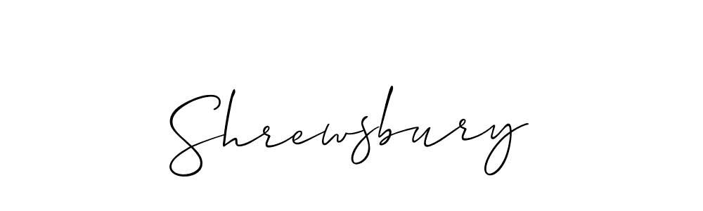 Make a beautiful signature design for name Shrewsbury. With this signature (Allison_Script) style, you can create a handwritten signature for free. Shrewsbury signature style 2 images and pictures png