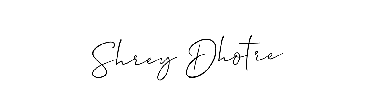 Allison_Script is a professional signature style that is perfect for those who want to add a touch of class to their signature. It is also a great choice for those who want to make their signature more unique. Get Shrey Dhotre name to fancy signature for free. Shrey Dhotre signature style 2 images and pictures png