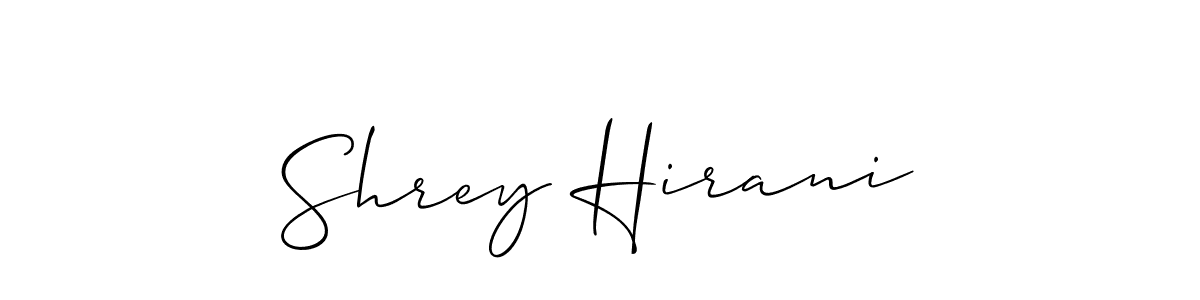 Shrey Hirani stylish signature style. Best Handwritten Sign (Allison_Script) for my name. Handwritten Signature Collection Ideas for my name Shrey Hirani. Shrey Hirani signature style 2 images and pictures png