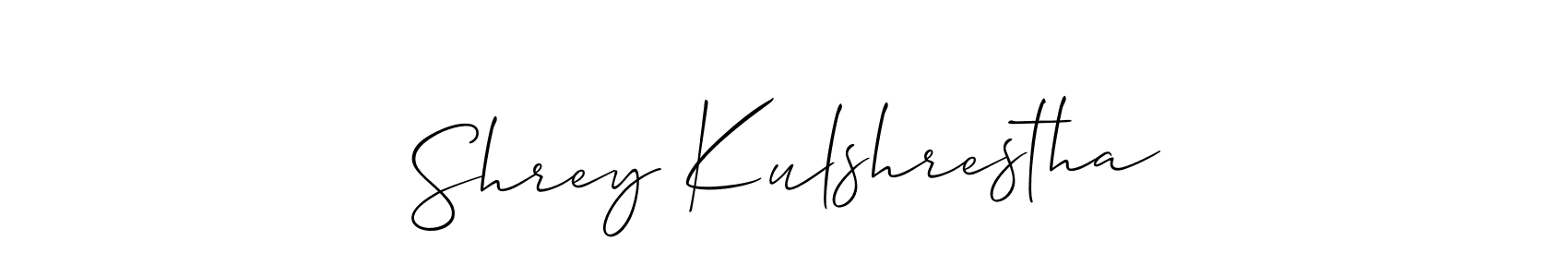 How to make Shrey Kulshrestha signature? Allison_Script is a professional autograph style. Create handwritten signature for Shrey Kulshrestha name. Shrey Kulshrestha signature style 2 images and pictures png