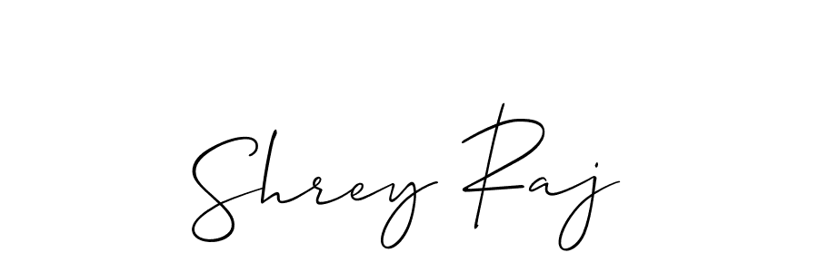 How to make Shrey Raj name signature. Use Allison_Script style for creating short signs online. This is the latest handwritten sign. Shrey Raj signature style 2 images and pictures png