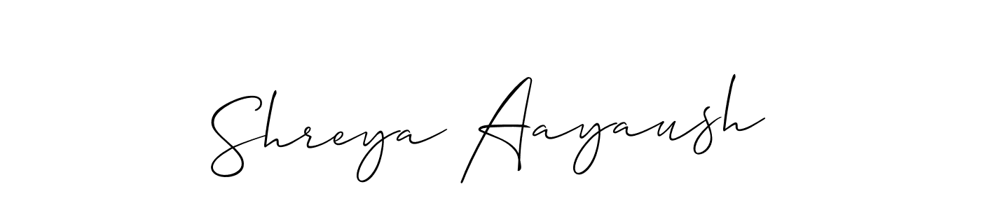 See photos of Shreya Aayaush official signature by Spectra . Check more albums & portfolios. Read reviews & check more about Allison_Script font. Shreya Aayaush signature style 2 images and pictures png