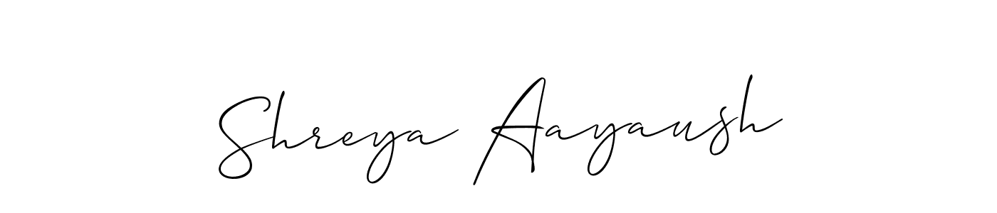 See photos of Shreya Aayaush official signature by Spectra . Check more albums & portfolios. Read reviews & check more about Allison_Script font. Shreya Aayaush signature style 2 images and pictures png