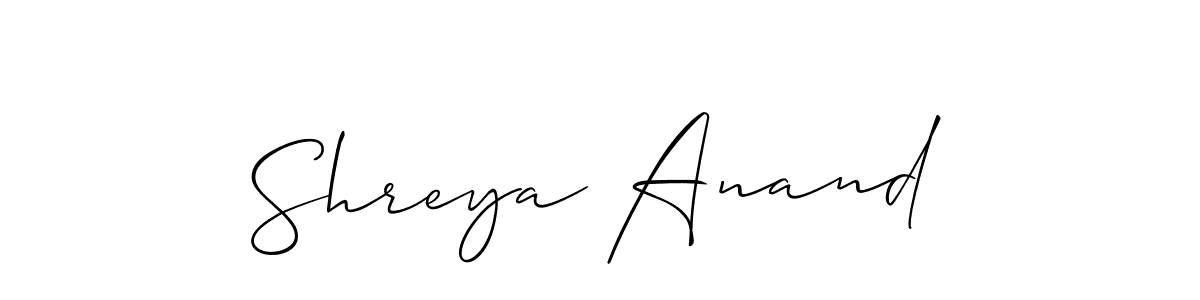 Make a beautiful signature design for name Shreya Anand. With this signature (Allison_Script) style, you can create a handwritten signature for free. Shreya Anand signature style 2 images and pictures png