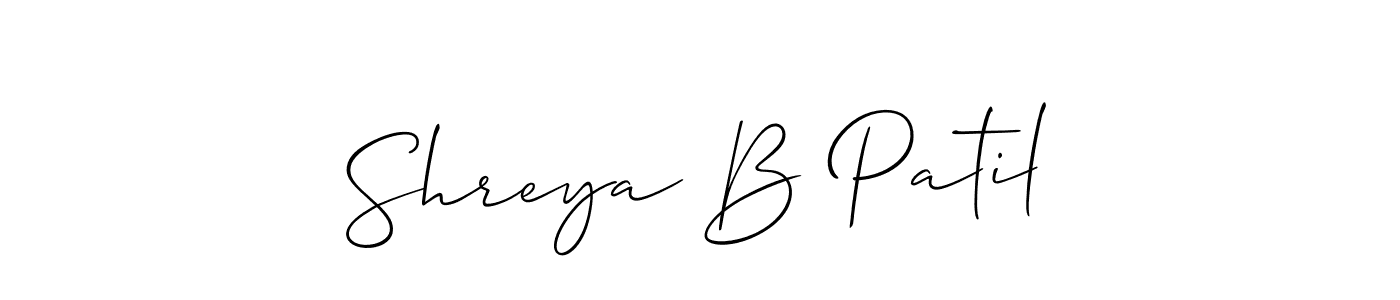 It looks lik you need a new signature style for name Shreya B Patil. Design unique handwritten (Allison_Script) signature with our free signature maker in just a few clicks. Shreya B Patil signature style 2 images and pictures png