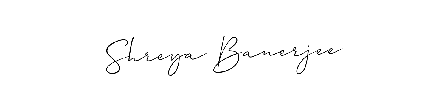 How to make Shreya Banerjee name signature. Use Allison_Script style for creating short signs online. This is the latest handwritten sign. Shreya Banerjee signature style 2 images and pictures png