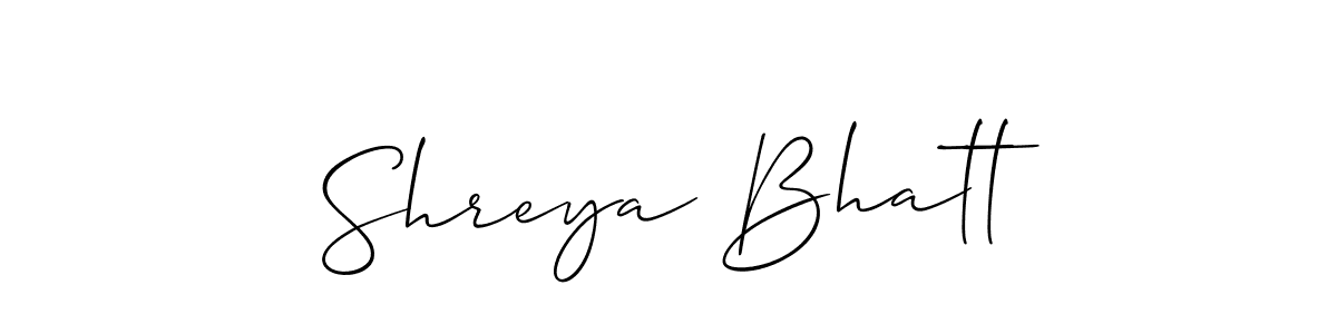if you are searching for the best signature style for your name Shreya Bhatt. so please give up your signature search. here we have designed multiple signature styles  using Allison_Script. Shreya Bhatt signature style 2 images and pictures png