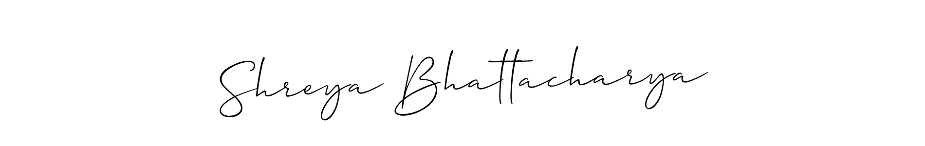 You should practise on your own different ways (Allison_Script) to write your name (Shreya Bhattacharya) in signature. don't let someone else do it for you. Shreya Bhattacharya signature style 2 images and pictures png