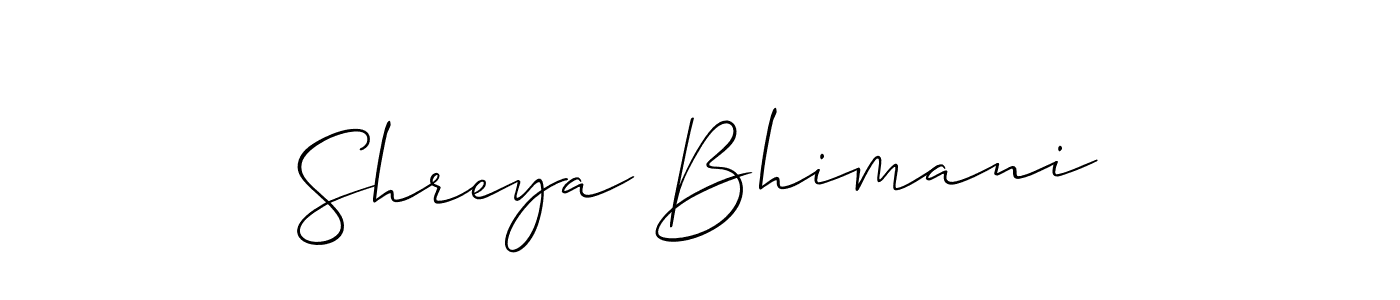 Shreya Bhimani stylish signature style. Best Handwritten Sign (Allison_Script) for my name. Handwritten Signature Collection Ideas for my name Shreya Bhimani. Shreya Bhimani signature style 2 images and pictures png