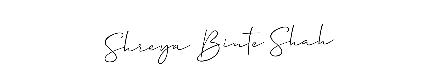 Also we have Shreya Binte Shah name is the best signature style. Create professional handwritten signature collection using Allison_Script autograph style. Shreya Binte Shah signature style 2 images and pictures png