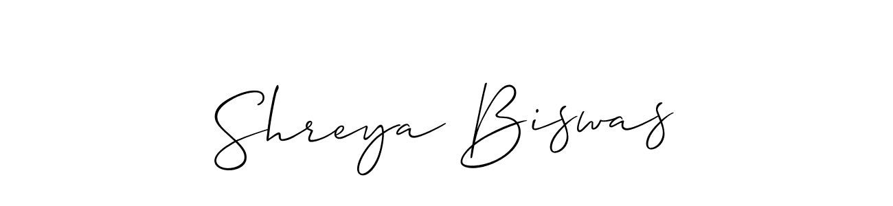 Make a beautiful signature design for name Shreya Biswas. With this signature (Allison_Script) style, you can create a handwritten signature for free. Shreya Biswas signature style 2 images and pictures png