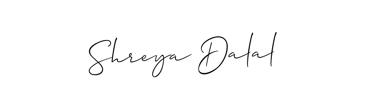 It looks lik you need a new signature style for name Shreya Dalal. Design unique handwritten (Allison_Script) signature with our free signature maker in just a few clicks. Shreya Dalal signature style 2 images and pictures png